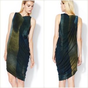 Helmut Lang Column print draped dress